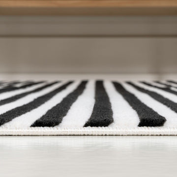 Aarhus Minimalist Scandi Striped Area Rug